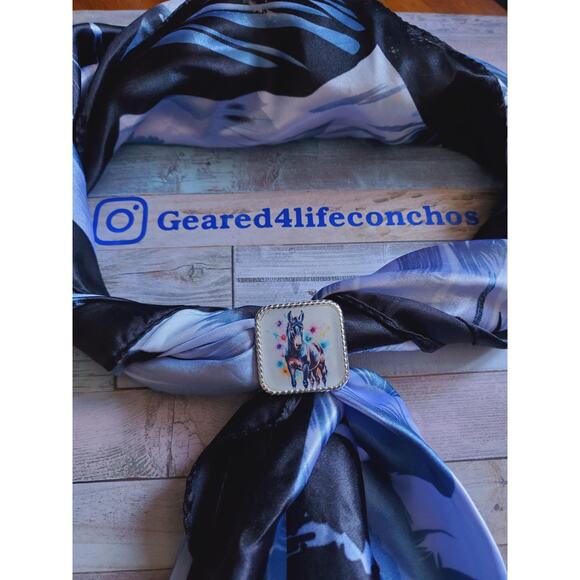 Floral mule conchos, custom conchos mule design tack, unique concho, diy belt - Picture 6 of 6